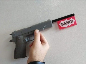 bang drapeau accessoires de jeu arme à feu pistolet 3d print model - Mito3D