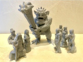 troll warrior biggun heroic scale toys & games 28mm 32mm dungeons dragons roleplaying rpg tabletop wargaming 3d print model - Mito3D