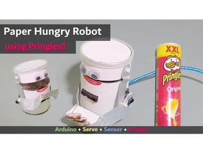 paper hungry robot arduino project servo sensor pringles tutorial example robotics 3d print model - Mito3D