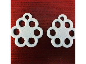 torus flower earrings earring 3d print model - Mito3D