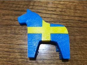 dala cavalo bandeira a arte dalahast bandeiras o suécia sueco 3d print model - Mito3D