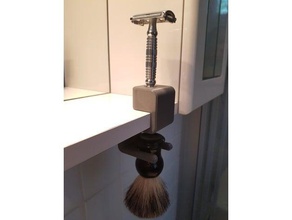 holder razor shaving brush bathroom stand shaver 3d print model - Mito3D