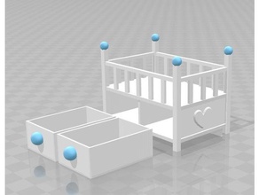 sylvanian famille playmobil compatible avec lit bébé modules de jeux les enfants jouets des cuisine station jouet 3d print model - Mito3D