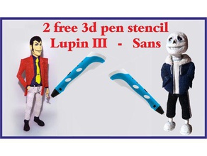 3d kalem kalıp lupin ııı & sans undertale oyuncak oyun aksesuarları sanat kreasyonlar öğretici işleri 3d print model - Mito3D