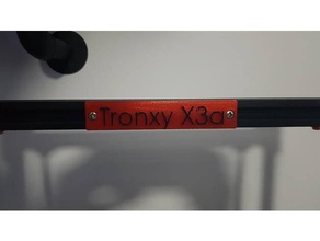 tronxy x3a plaque de nom Imprimante 3d accessoires L'imprimante la d'impression test x3 3d print model - Mito3D