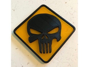 punisher skull sign signs & logos car door keychain logo 3d print model - Mito3D