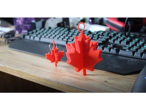 maple leaf Schlüsselanhänger Auto Dekoration Kanada-Tag Kunst 3d-Schlüsselanhänger Kanada hängen keychain Ahorn der 3d print model - Mito3D