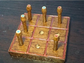 tic tac toe Holz peg-Spiel klassische tabletop-Spiel mehrere Optionen Spielzeug & Spiele classic Spiel alt old fashioned peg pegboard tabletop Holz-Spiel 3d print model - Mito3D