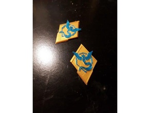 gold gym badge team mystic emblem coins & badges pokemon go 3d print model - Mito3D