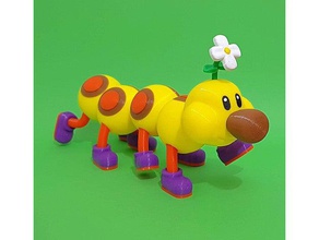 wiggler mario games - multi-color creatures actionfigure nintendo videogame 3d print model - Mito3D