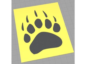 bear claw stencil art tools 3d print model - Mito3D