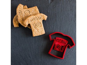 world cup t-shirt cookie cutters - 9 players kitchen & dining cutter football messi soccer 3d print model - Mito3D