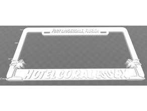 hotel coral essex - fort lauderdale, florida license plate frame Schilder & logos Rache der nerds 3d print model - Mito3D