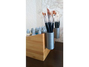 brush carrier 3d printer accessories holder model painting organizer paintbrush pen quiver 3d print model - Mito3D
