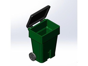 trash can model art trash-bin trashcan ultrasonic sensor 3d print model - Mito3D