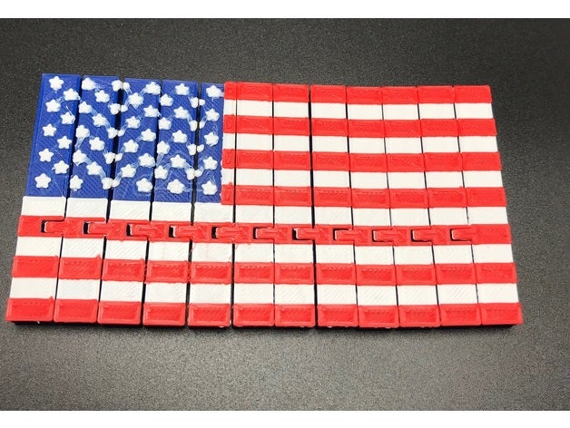 articulated american flag 3D print model - Mito3D
