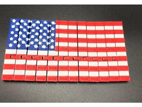 vorgeformte amerikanische Flagge 3d print model - Mito3D