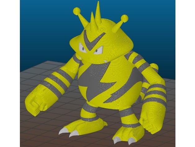 electabuzz multimaterial remix oyuncaklar ve oyunlar çift ekstruzyon çok renkli pokemon figürleri git 3D print model - Mito3D