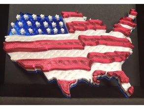 waving 3d us flag art american usa 3d print model - Mito3D