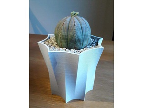 octopot - octagonal rounded plant pot outdoor & garden planter plants succulents 3d print model - Mito3D