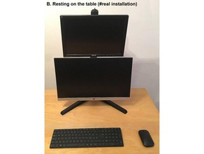 doppia verticale lcd monitor vesa per l'installazione 3 modalità di informatica supporto del stand 3d print model - Mito3D