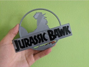 jurassic bawk segni e loghi di pollo dinosauro porta divertente segno park world 3d print model - Mito3D