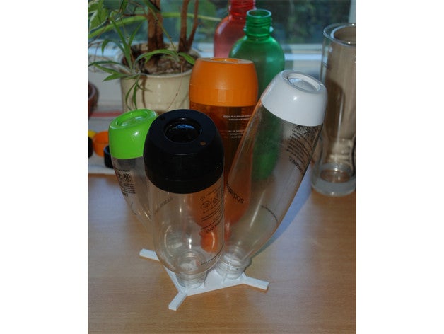 quadruple drying stand sodastream pet bottles kitchen & dining bottle soda stream 3D print model - Mito3D