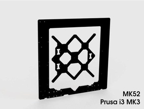 prusa i3 mk3 & mk2 s frame mk42 52 3d printer parts heatbed mount mk2s y carriage 3d print model - Mito3D