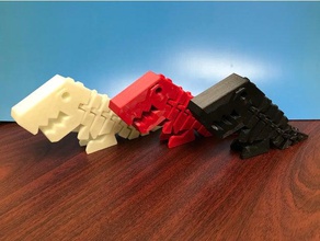 flexi-rex-pin montaj ayrılmış dübel oyuncaklar ve oyunlar mafsallı dinozor vida oyuncak 3d print model - Mito3D