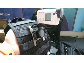 sony action cam molle monte edin kamera aksiyon kamerası askeri actioncam taktik 3d print model - Mito3D