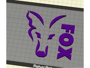 fox fishing logo emblem tackle box 3d print model - Mito3D