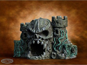 skull castle sculptures d&d heman miniature motu terrain wargame 3d print model - Mito3D