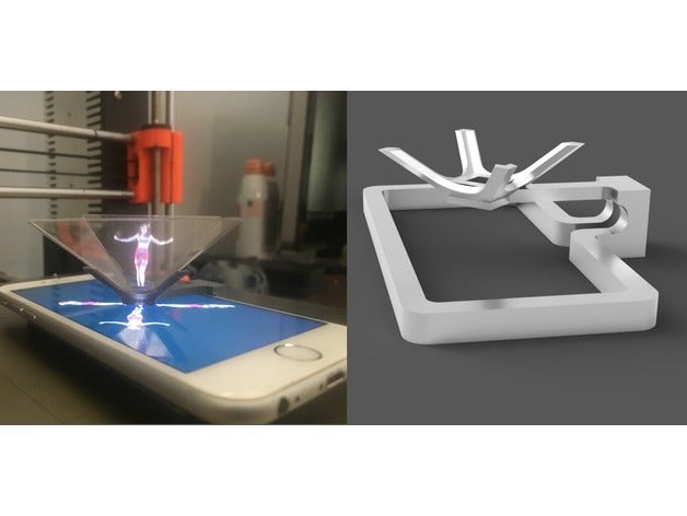 holograma de telefone dock - iphone 6s 7 8 celular burlesco estação ancoragem base projetor sexy vídeo 3D print model - Mito3D
