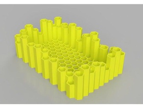 tatlım gece Organizatör standı tarak kaplar sepet kutusu hex hexagon altıgen altıgenler Petek depolama 3d print model - Mito3D