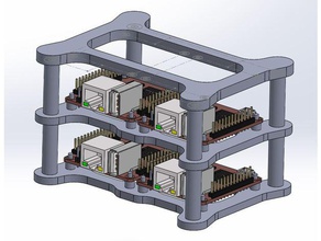 orange pi zero cluster case electronics computing sbc stackable 3d print model - Mito3D