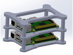 raspberry pi 2 3 cluster case electronics computing sbc stackable 3d print model - Mito3D