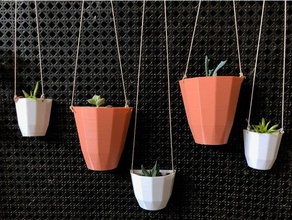 customizable hanging wall planter decor plant pot succulent 3d print model - Mito3D