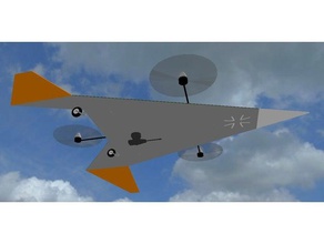 jetcopter i veicoli aeromobili aereo jet multicopter rc tricopter vtol 3d print model - Mito3D