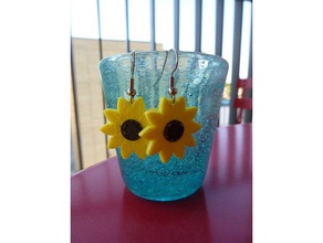 sunflowers earrings fashion flower style summer sunflower 3d print model - Mito3D