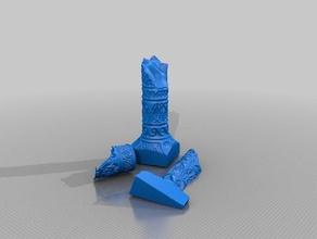 Säulen-Ruinen Gebäude & Strukturen gebrochen ornament Säule Ruinen 3d print model - Mito3D