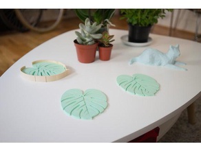 leaf - coasters decor decoration living room 3d print model - Mito3D