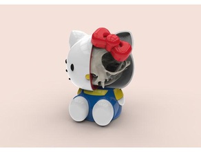 hello kitty half skeleton 3d printing 3d print model - Mito3D