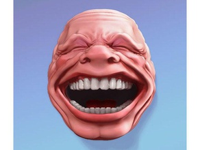 laughing face people head human laugh laughface lmao lol mouth rofl teeth tongue 3d print model - Mito3D