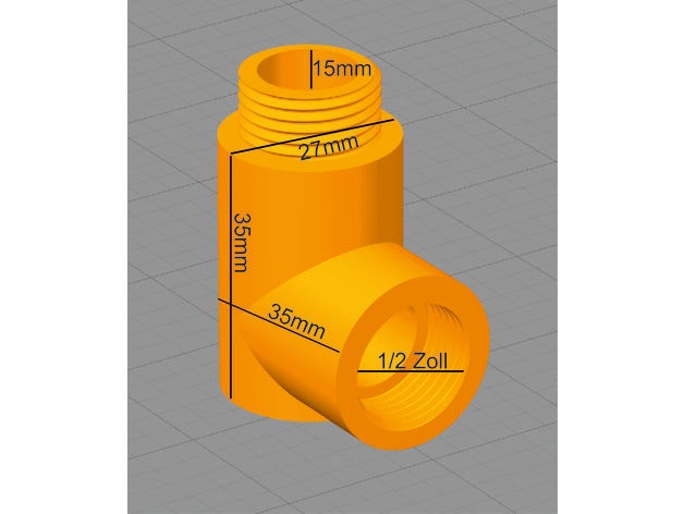 adapter m w 1 2 zoll 3d-drucken 3D print model - Mito3D