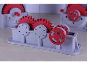 industrial spur gearbox gear reducer cutaway version engineering 3d print model - Mito3D