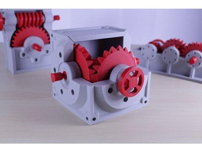 industrial bisel de la caja cambios del reductor engranajes corte versión ingeniería cutaway engranaje 3d print model - Mito3D