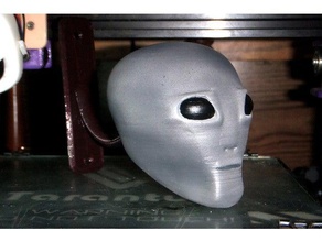 alien head hat hook organization et extraterrestrial gray grey rack hatrack 3d print model - Mito3D