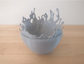 Wasser-splash bowl Modelle Schüssel Getreide Milch die simulation splash Wasser wave zen 3d print model - Mito3D