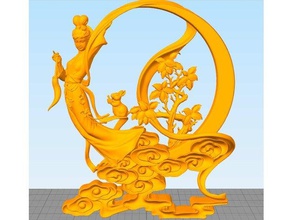 chang ' E Schönheit, die Gott Mond Skulpturen 3d print model - Mito3D