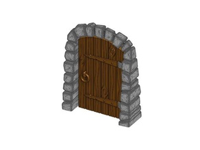pedra dungeon porta - trabalho grão de madeira remix brinquedo & acessórios para jogos gloomhaven 3d print model - Mito3D